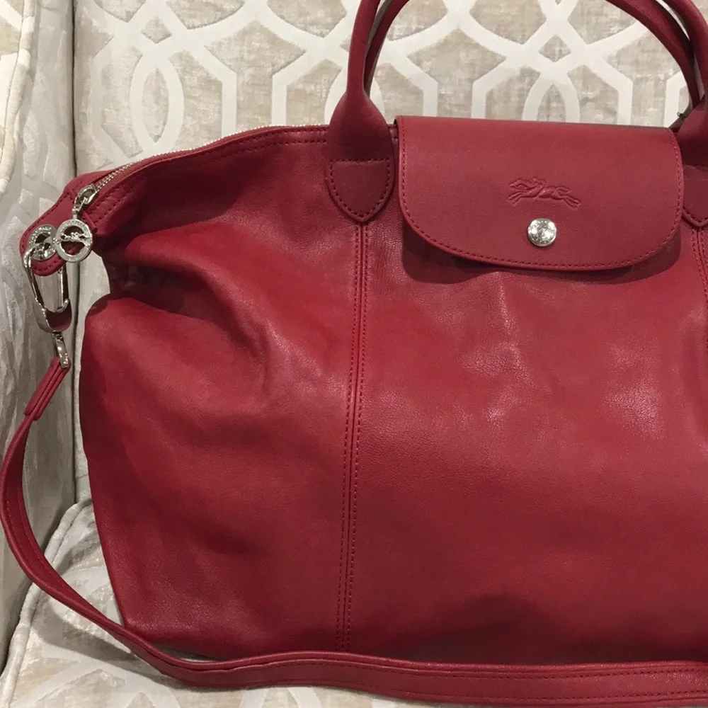 🎁 LONGCHAMP Le Pliage Cuir Leather Handbag - Picture 7 of 16